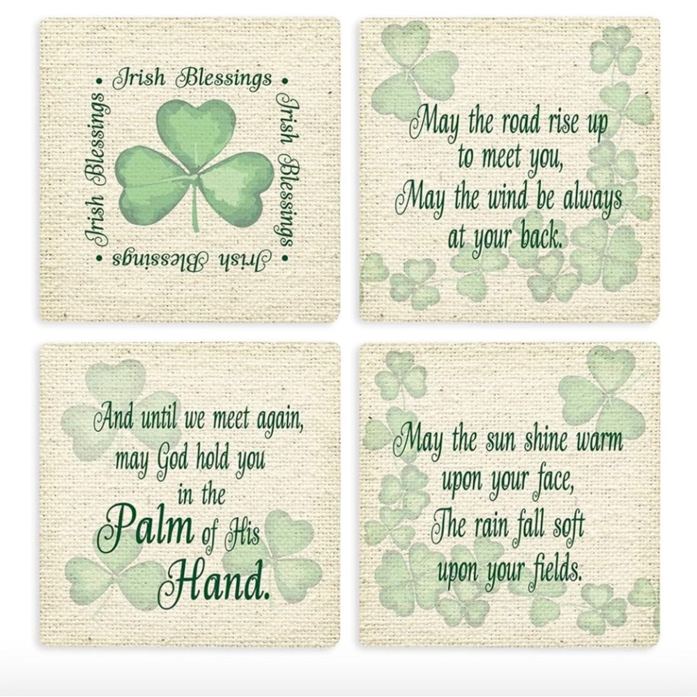 Irish blessings ceramic coasters